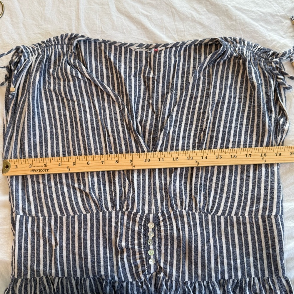 Given Kale Striped V-Neck Mini Dress, Rouched Midsection, Size XL - Picture 10 of 10